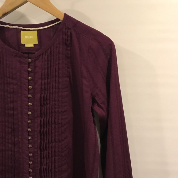 🚌 Anthropologie | Maeve pintuck poet top XS - Picture 4 of 5